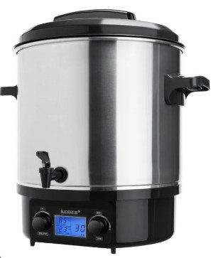 Glühweinwärmer mit digitalem Display und Auslaufhahn, 27l. Auch geeignet zum Erwärmen und Warmhalten von Suppen oder Würstchen.
