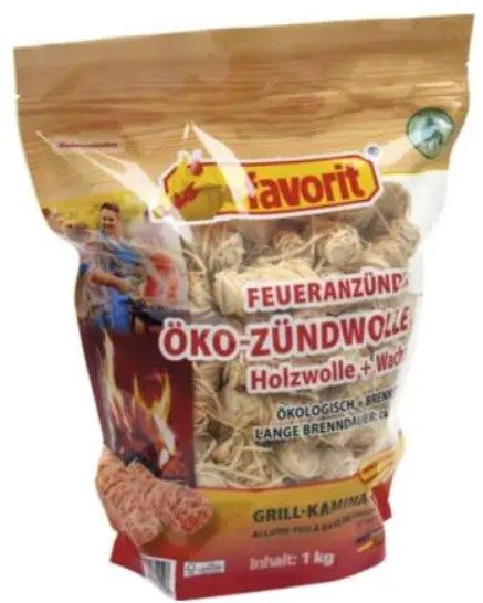 Öko-Zündholz von Favorit in einer 1-kg-Packung, ideal für Grill und Feuer.